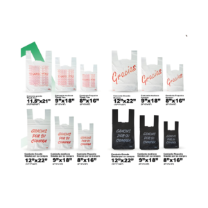 Bolsa plastica tipo camiseta grande "Thank You" 9x18